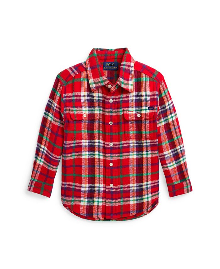 Polo Ralph Lauren Little and Toddler Boys Plaid Cotton Flannel Shirt
