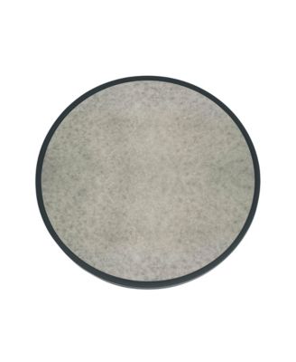 1 Piece Nautilus Wood and Iron Glass Top Coffee Table