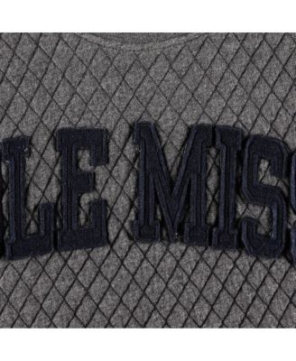Women's Heather Charcoal Ole Miss Rebels Moose Quilted Pullover Sweatshirt