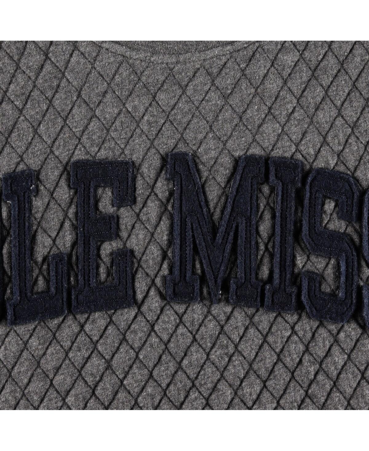 Pressbox Heather Charcoal Ole Miss Rebels Moose Quilted Pullover Sweatshirt In Heather Charcoal