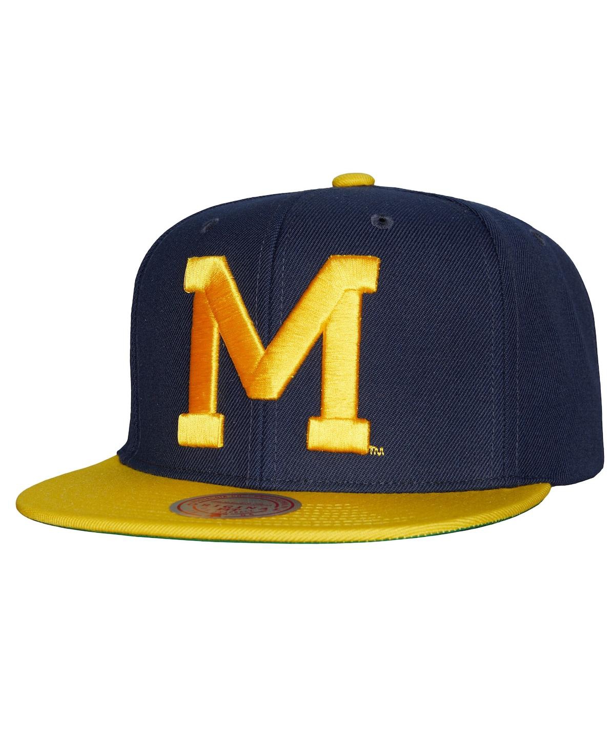Men's Mitchell & Ness Maize Michigan Wolverines 2-Tone 2.0 Snapback Hat - Maize