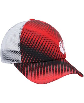 Women's Red, White Chicago Blackhawks Graphic Foam Trucker Snapback Hat
