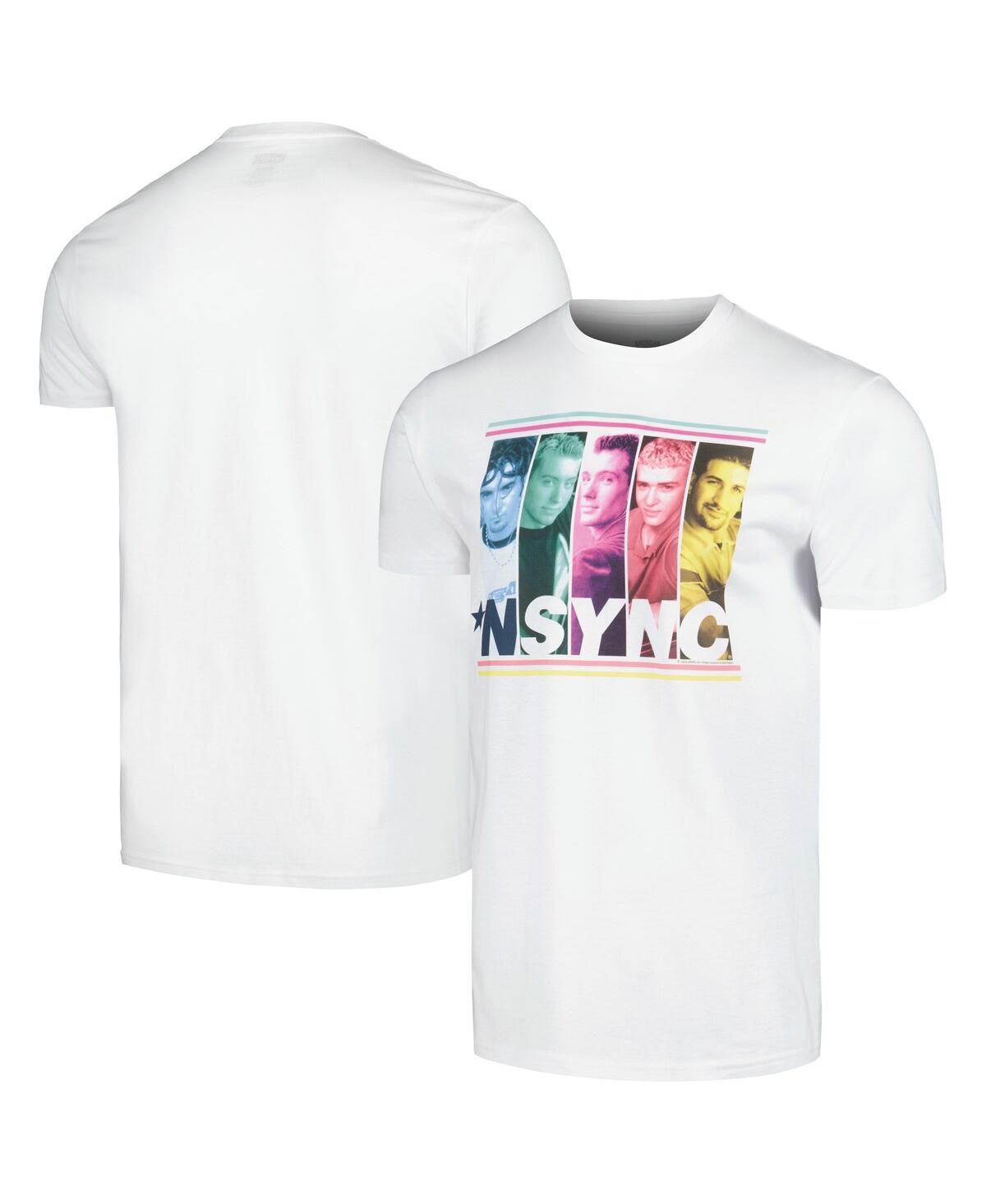 Men's White Nsync Multicolored Boxes T-shirt - White