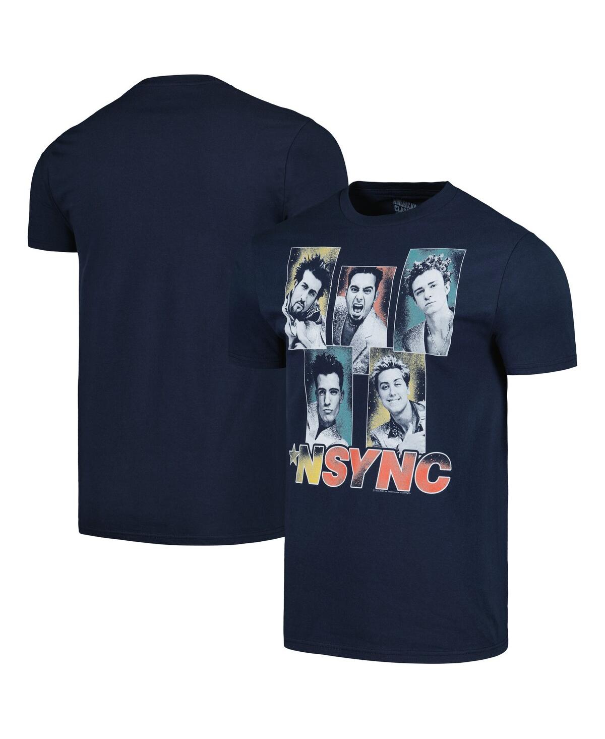 Men's Navy Nsync Sparkly Boxes T-shirt - Navy