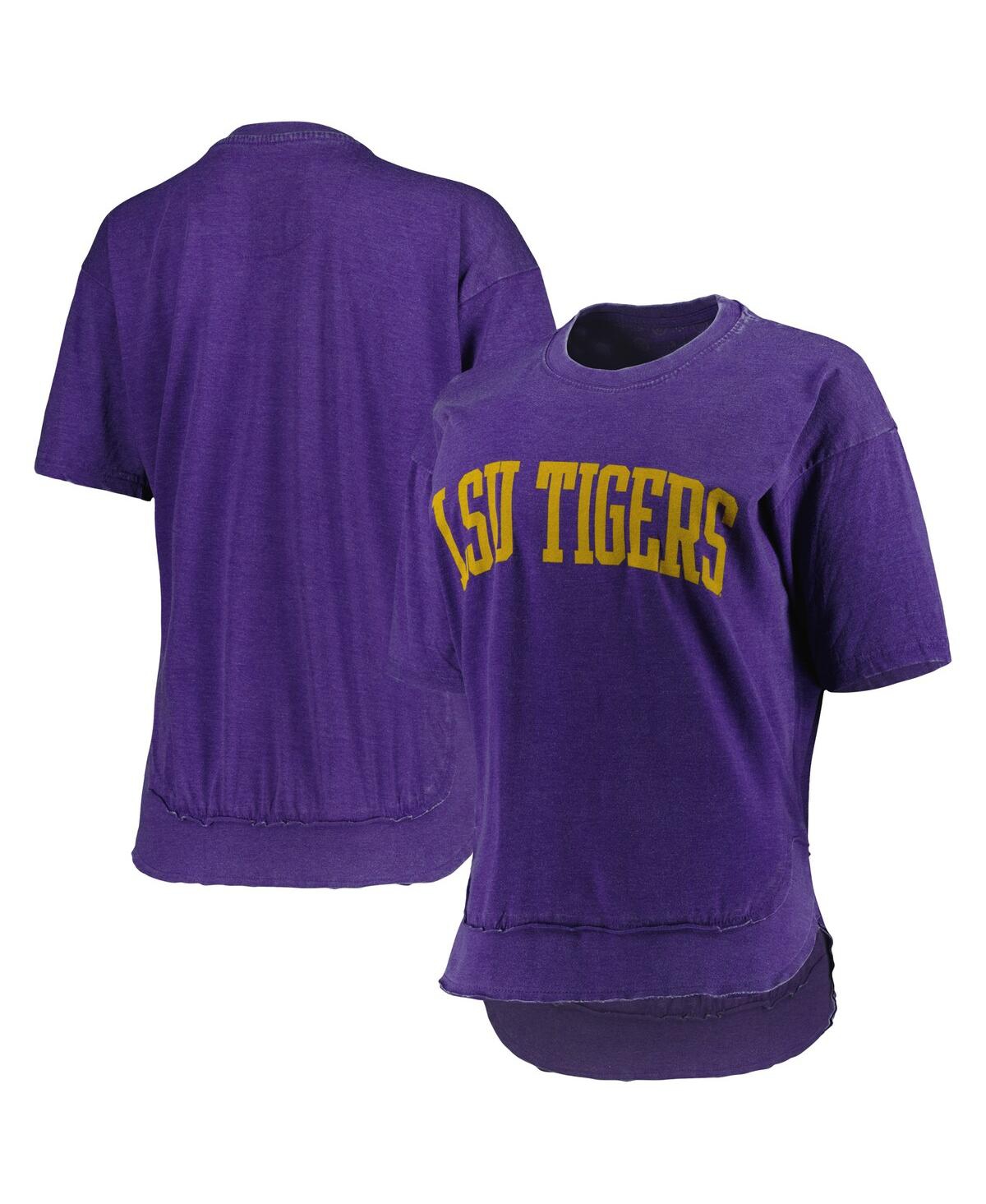 PRESSBOX WOMEN'S PRESSBOX PURPLE LSU TIGERS ARCH PONCHO T-SHIRT 
