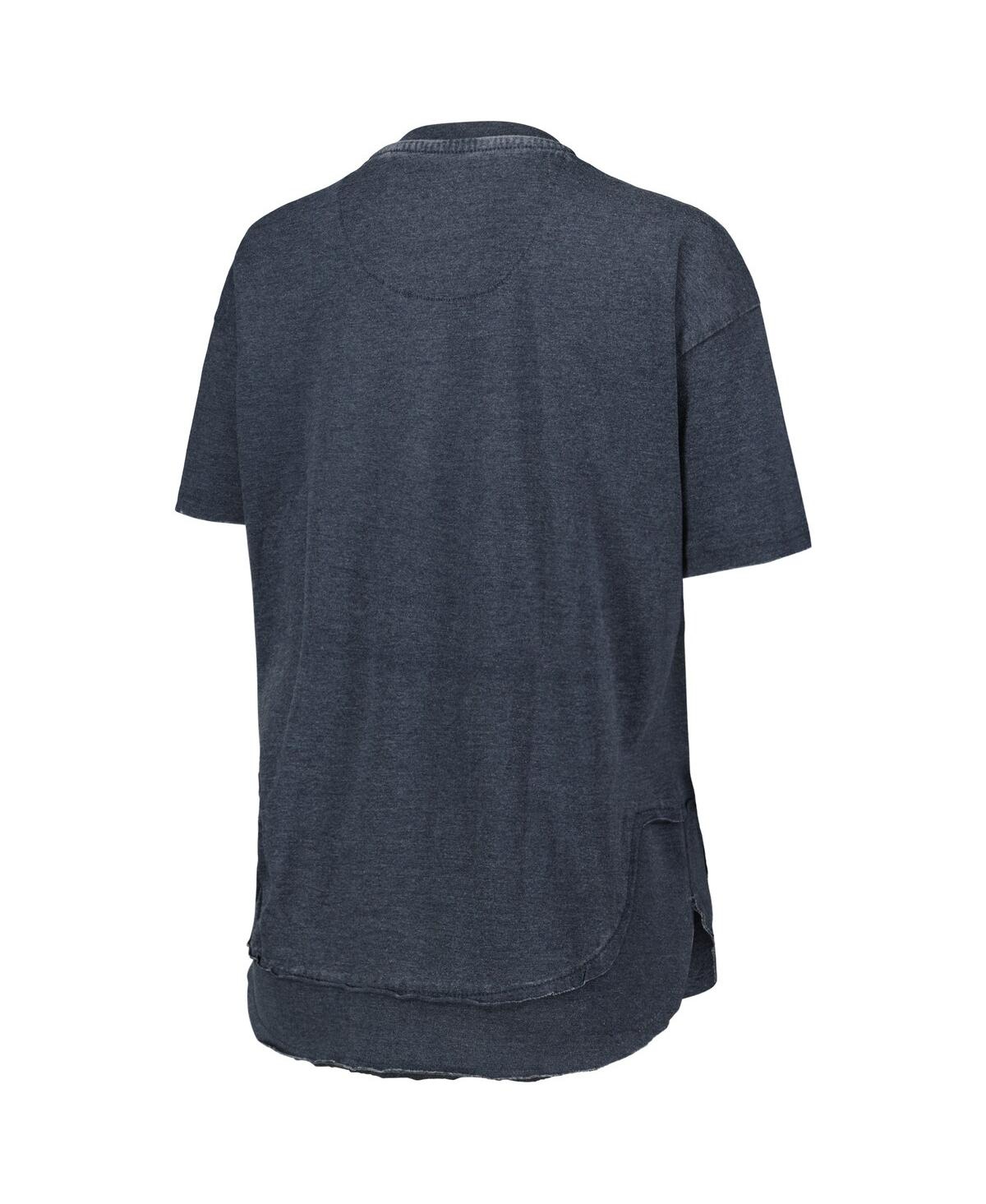 PRESSBOX WOMEN'S PRESSBOX HEATHERED NAVY PENN STATE NITTANY LIONS ARCH PONCHO T-SHIRT 