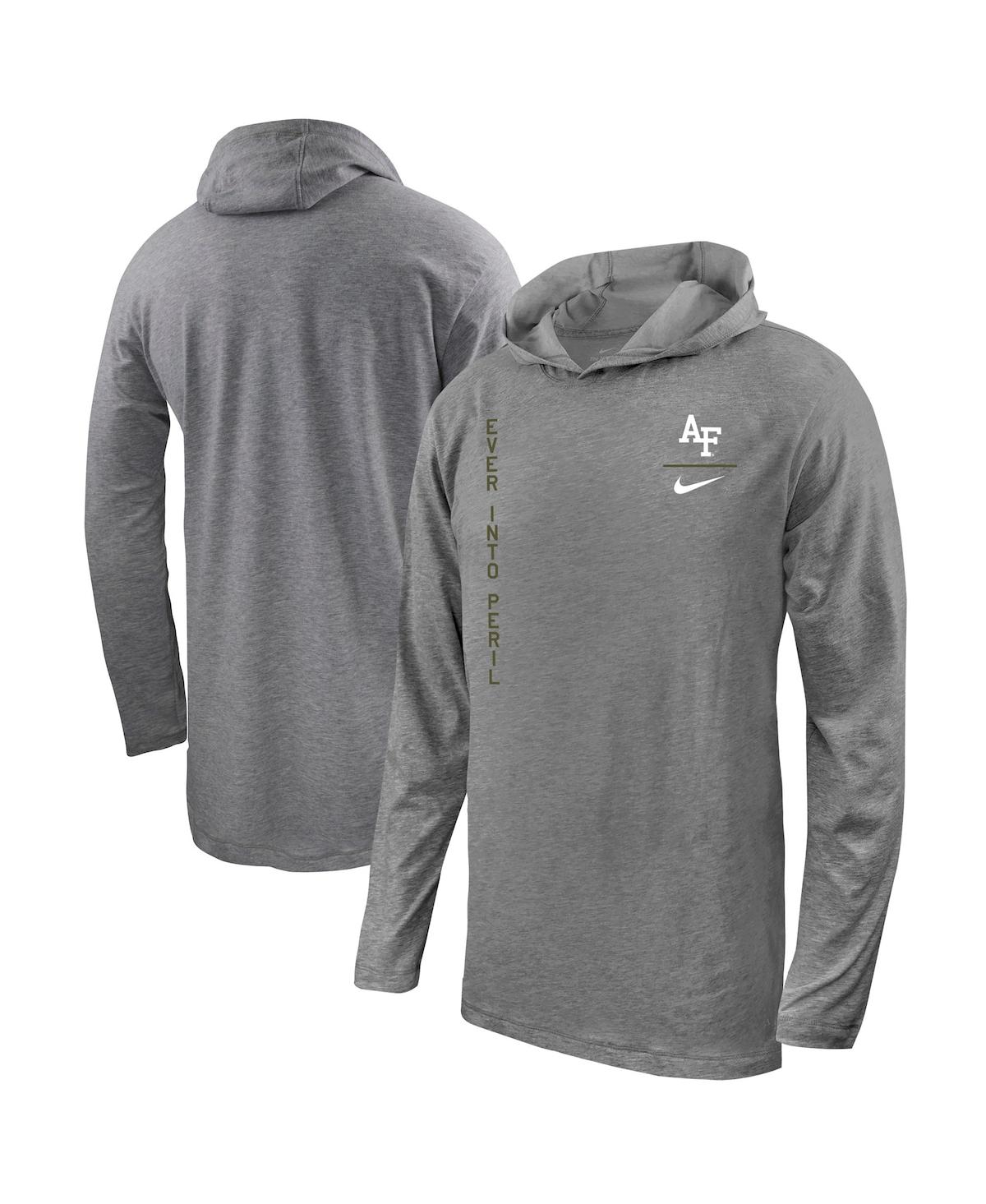 Men's NikeAir Force Falcons Rivalry Pullover Long Sleeve Hoodie T-shirt - Heather Gray