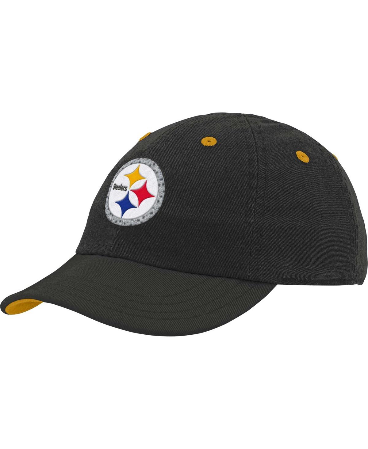 Outerstuff Babies' Infant Boys And Girls Black Pittsburgh Steelers Team Slouch Flex Hat