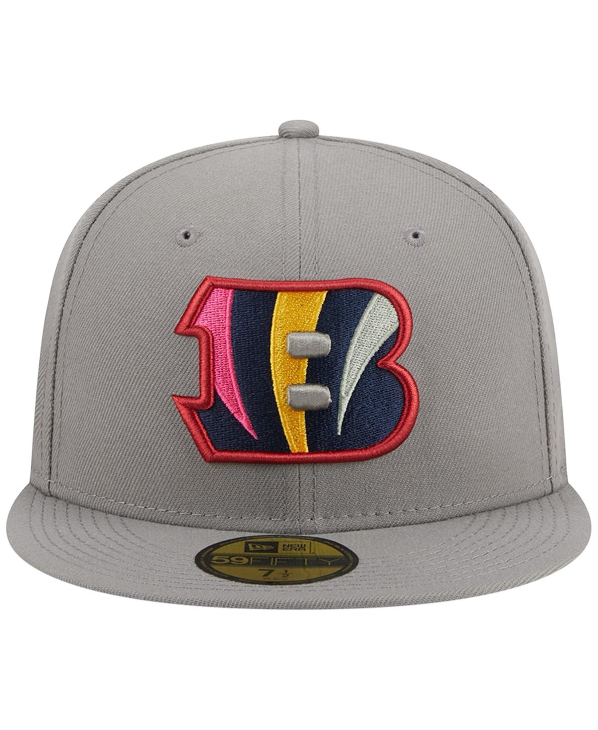 Shop New Era Men's  Gray Cincinnati Bengals Color Pack 59fifty Fitted Hat