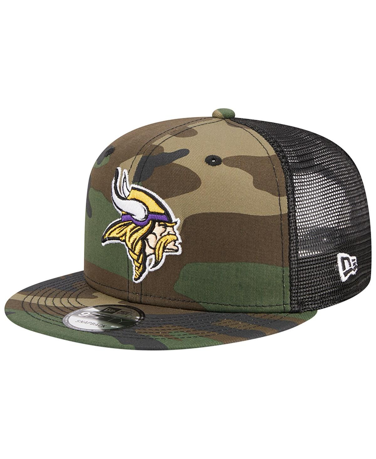 New Era Men's  Camo Minnesota Vikings Main Trucker 9fifty Snapback Hat In Camo
