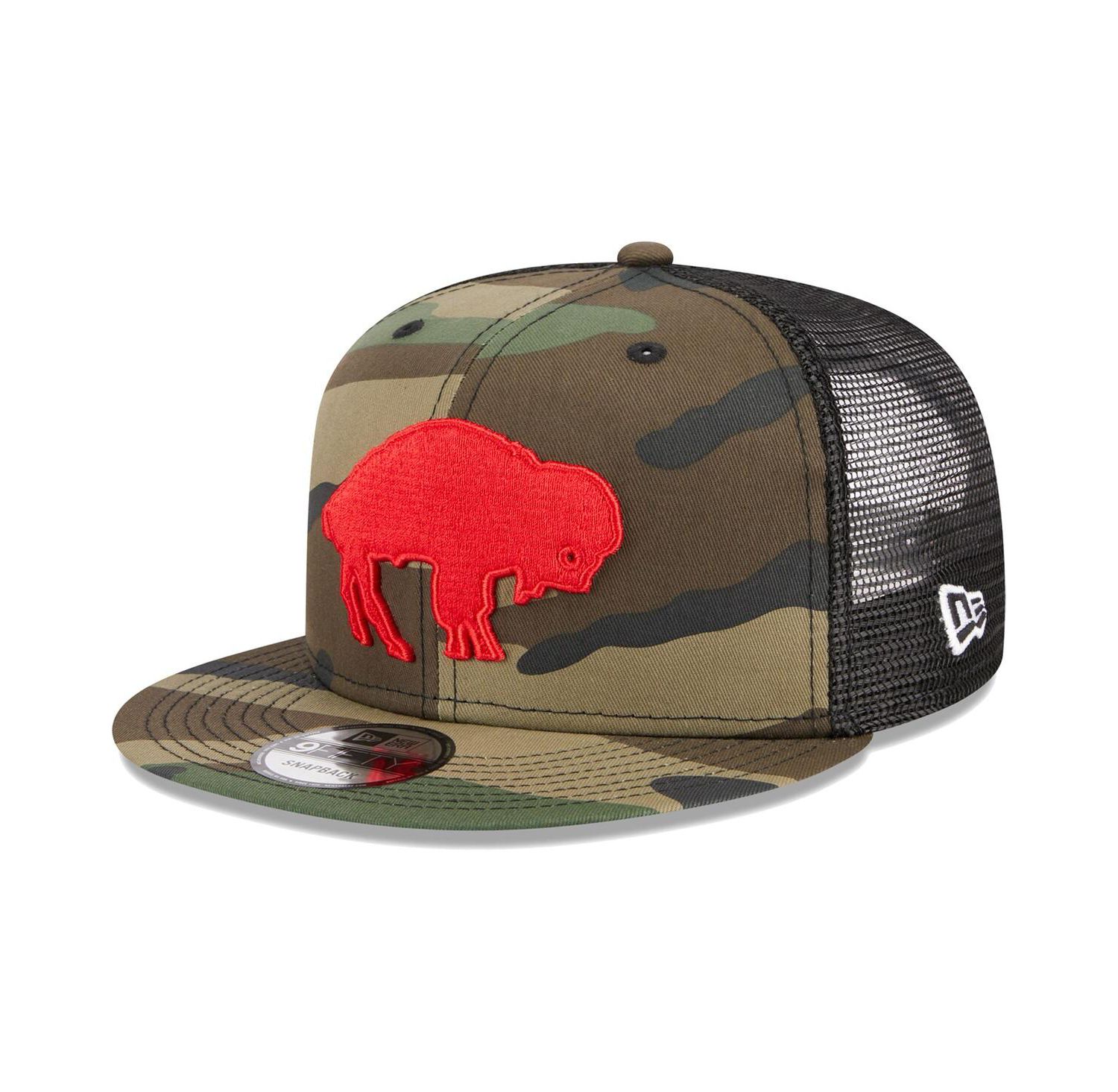 Men's Camo Buffalo Bills Throwback Main Trucker 9FIFTY Snapback Hat