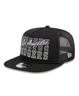 Men's Black Los Angeles Dodgers Street Team A-Frame Trucker 9FIFTY Snapback Hat