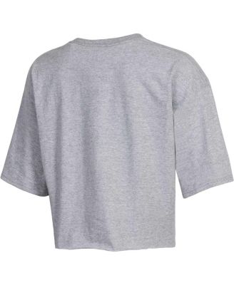 Women's Heather Gray Florida State Seminoles Boyfriend Cropped T-shirt