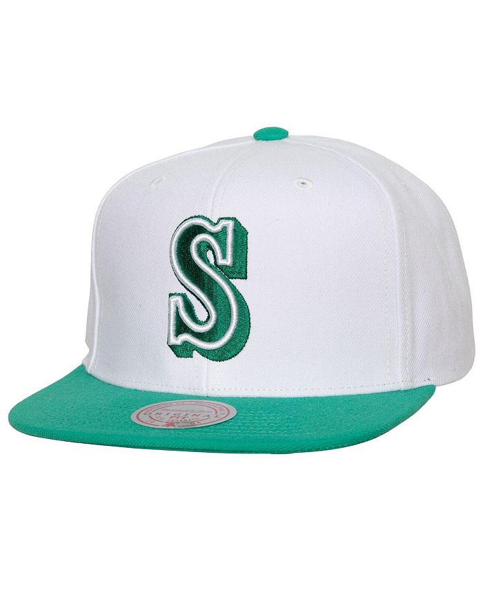 Mitchell & Ness White, Seattle Mariners Hometown Snapback Hat in