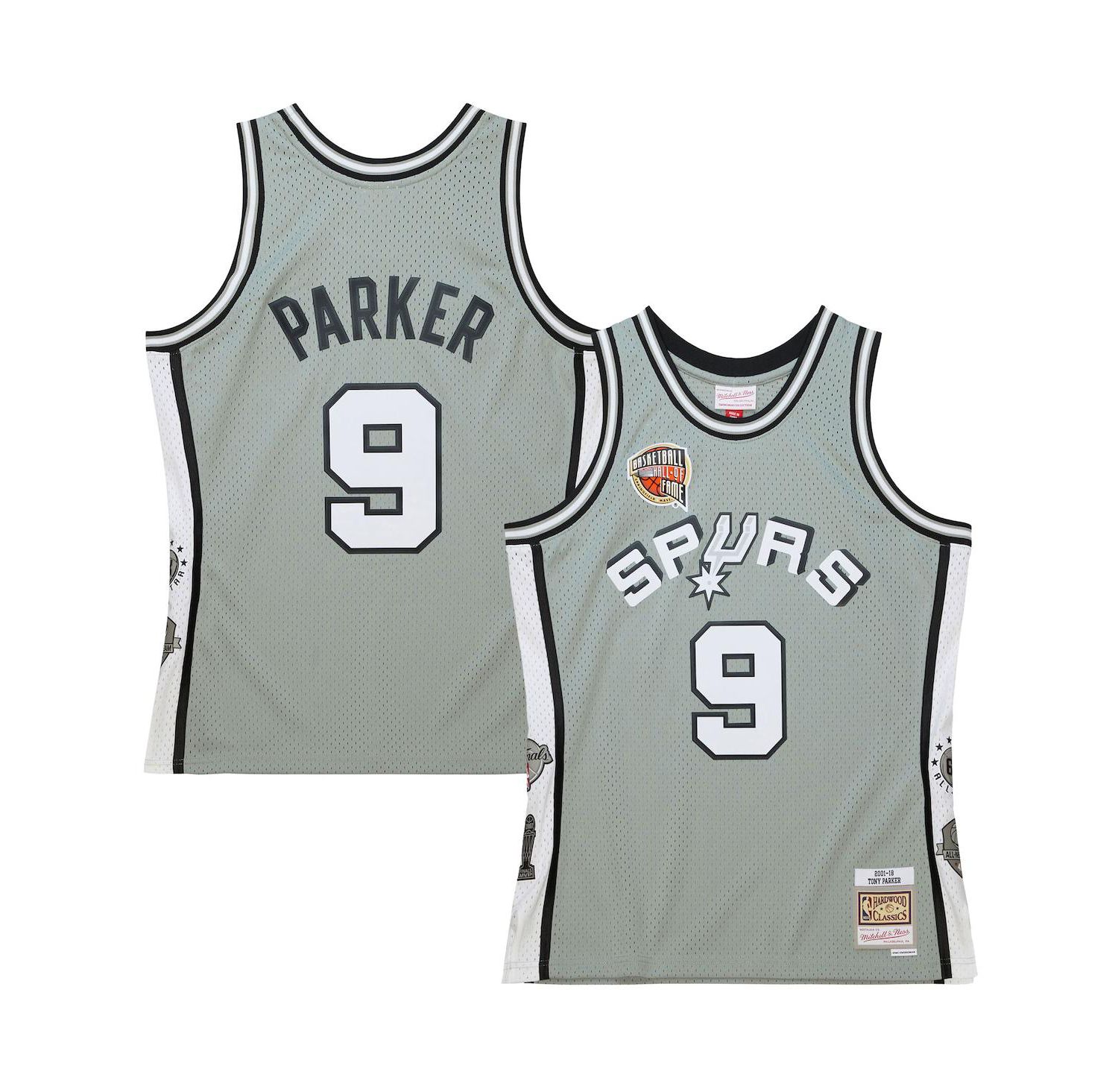 Men's and Women's Tony Parker Gray San Antonio Spurs Hall of Fame Class of 2023 Throwback Swingman Jersey