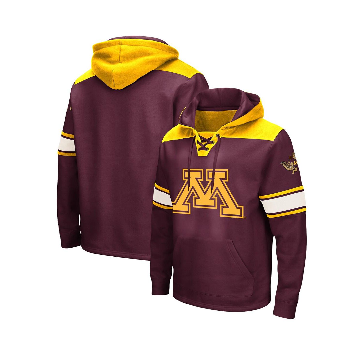 Men's Maroon Minnesota Golden Gophers Big and Tall Hockey Lace-Up Pullover Hoodie