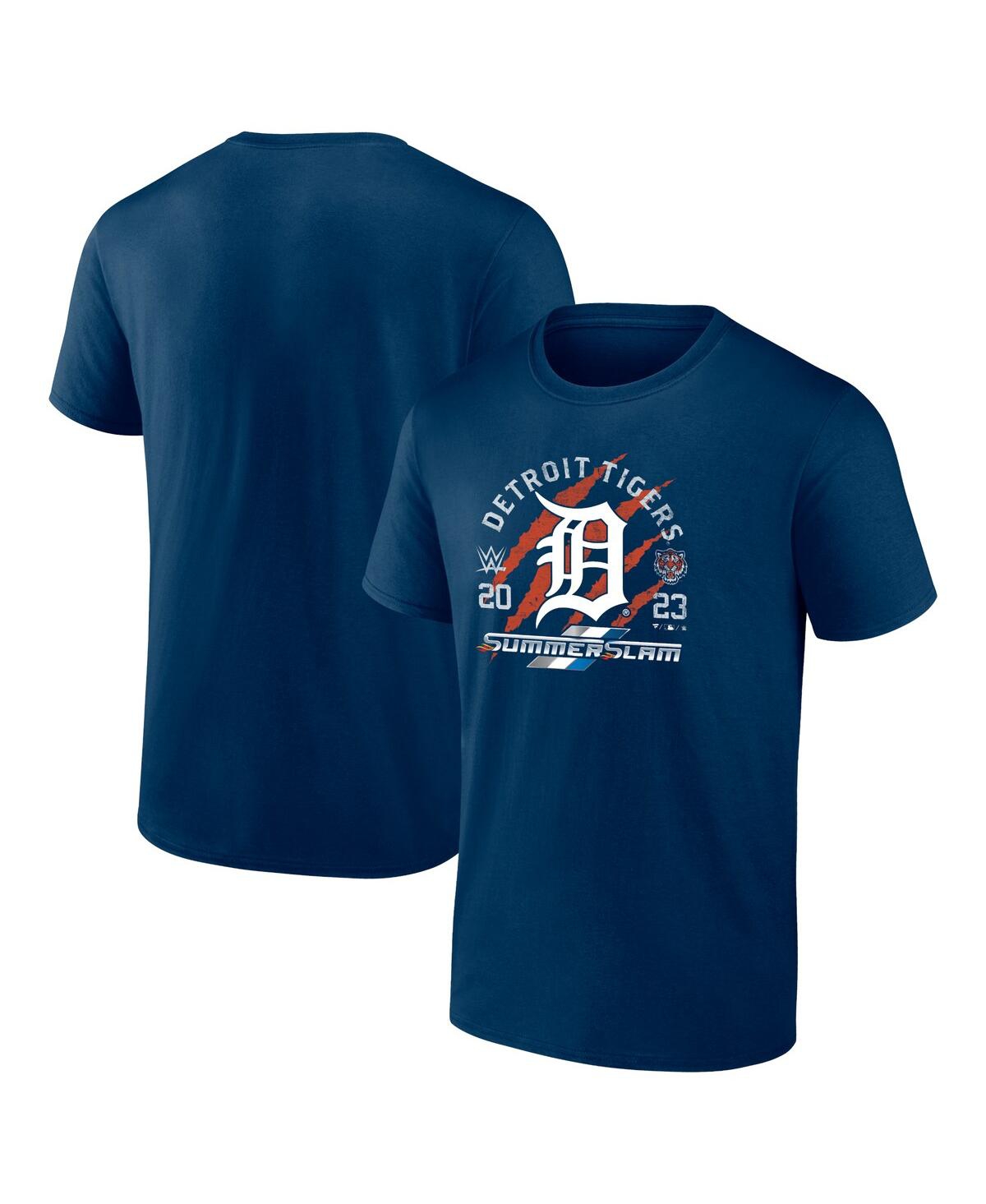 Shop Fanatics Men's  Navy Detroit Tigers X 2023 Summerslam T-shirt