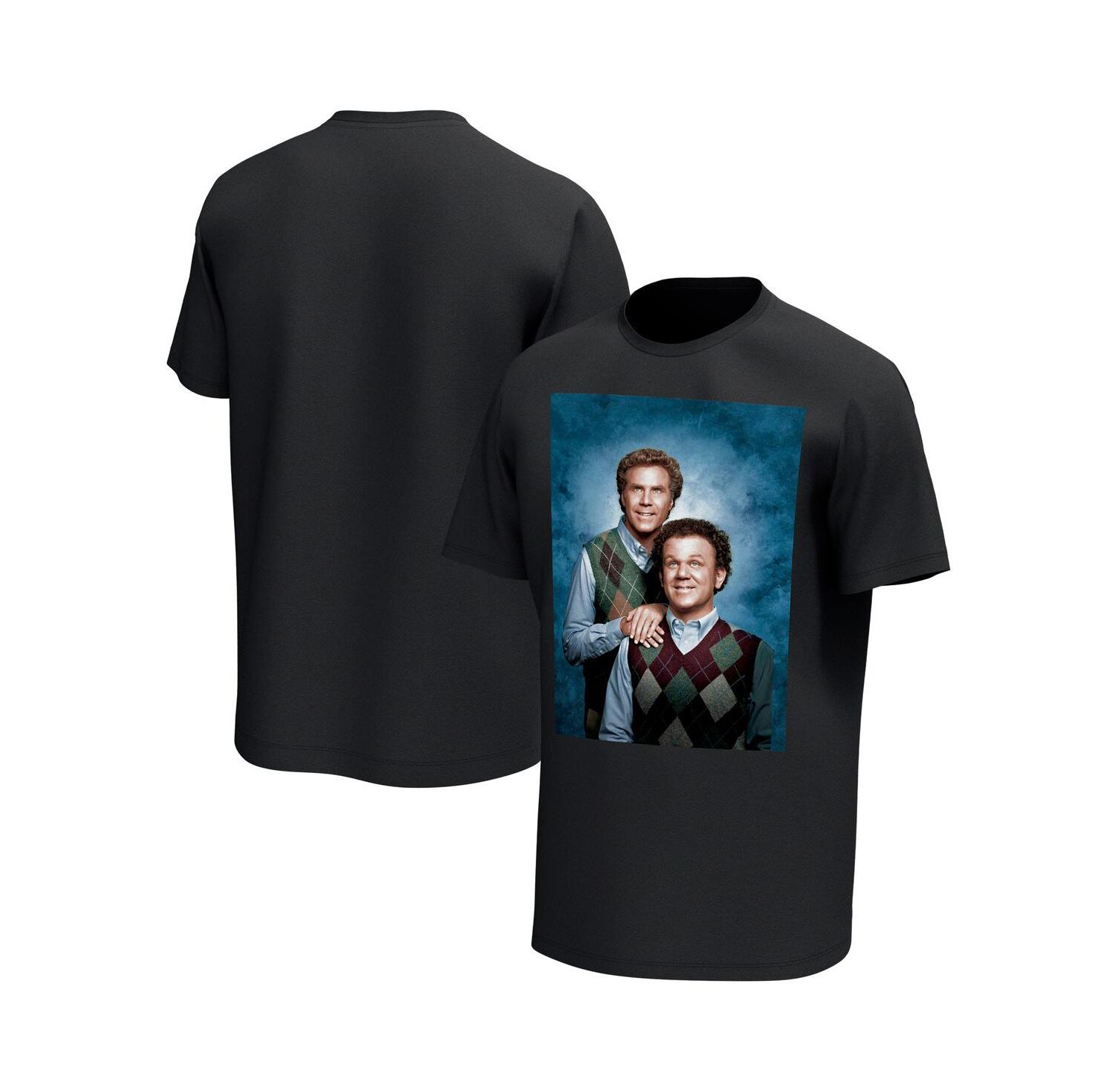 Men's Black Step Brothers Portrait Graphic T-shirt