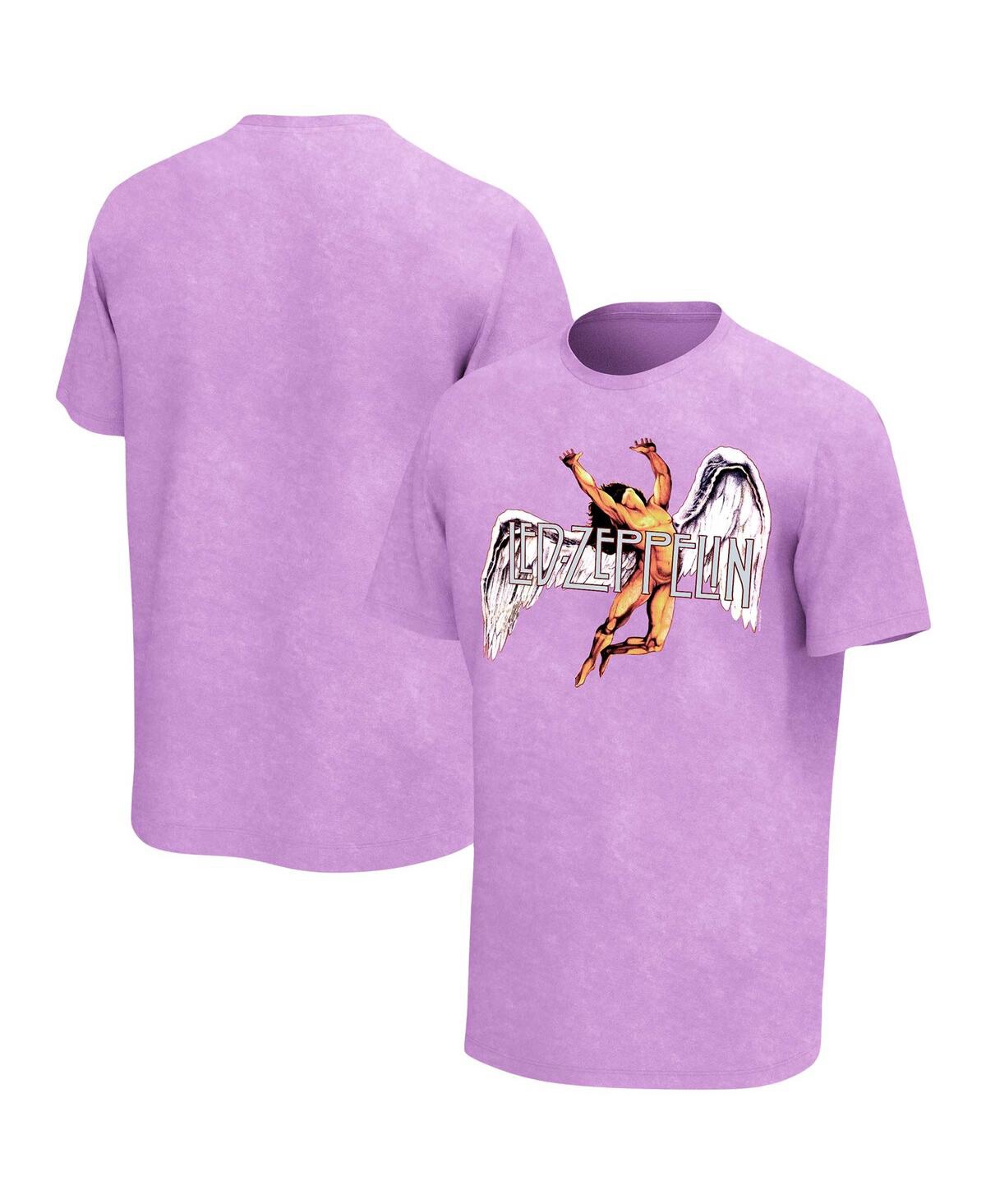 Philcos Men's Purple Led Zeppelin Icarus Washed Graphic T-shirt