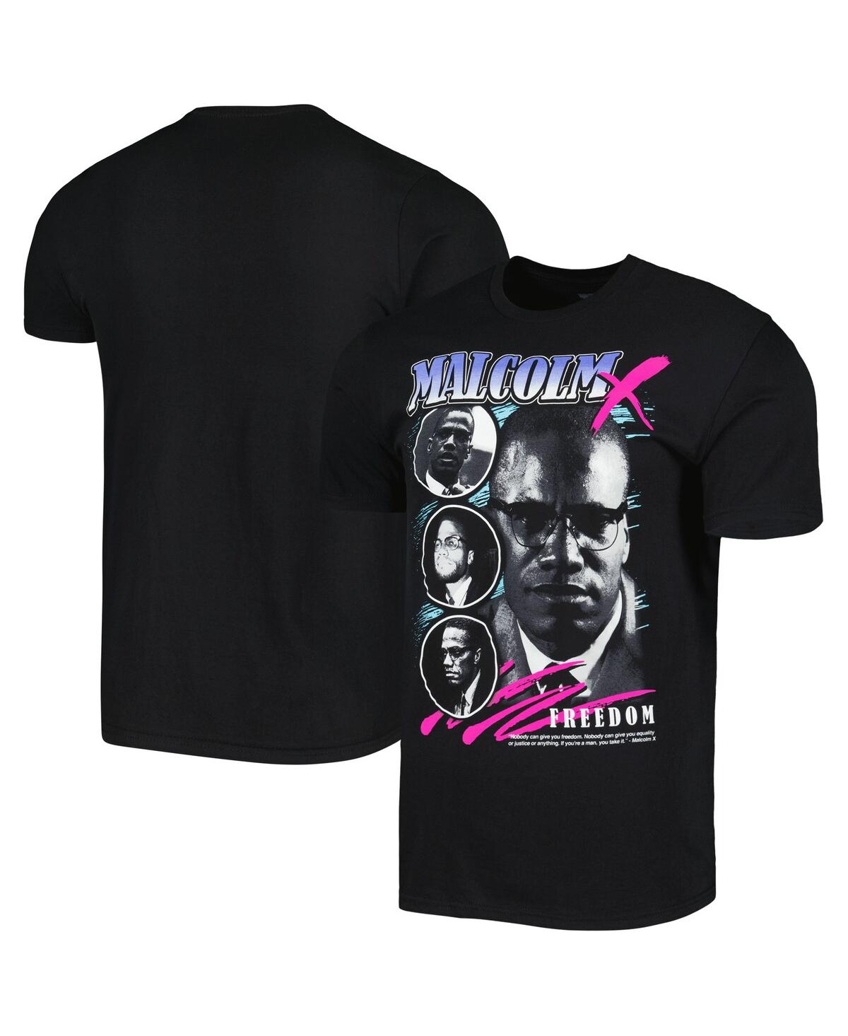 Men's and Women's Black Malcolm X Graphic T-shirt - Black