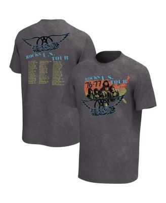 Men's Charcoal Aerosmith 1976/77 U.S. Tour Washed Graphic T-shirt