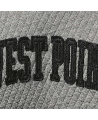 Women's Heather Charcoal Army Black Knights Moose Quilted Pullover Sweatshirt