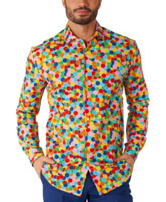 OppoSuits - Men's Long-Sleeve Confetti Graphic Shirt