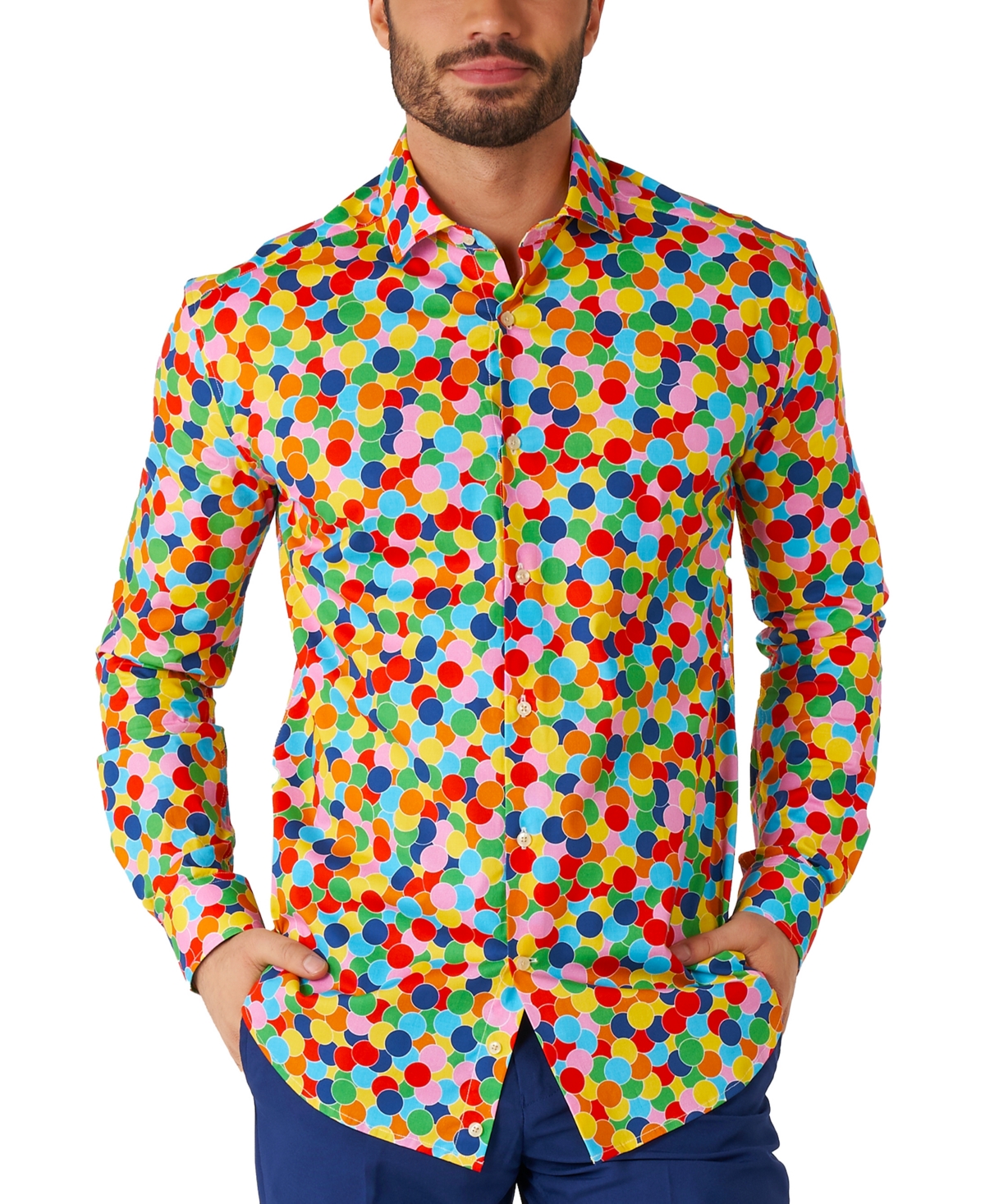 Men's Long-Sleeve Confetti Graphic Shirt - Miscellane