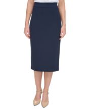 Navy blue wool blend flared midi skirt · Navy Blue · Smart / Skirts