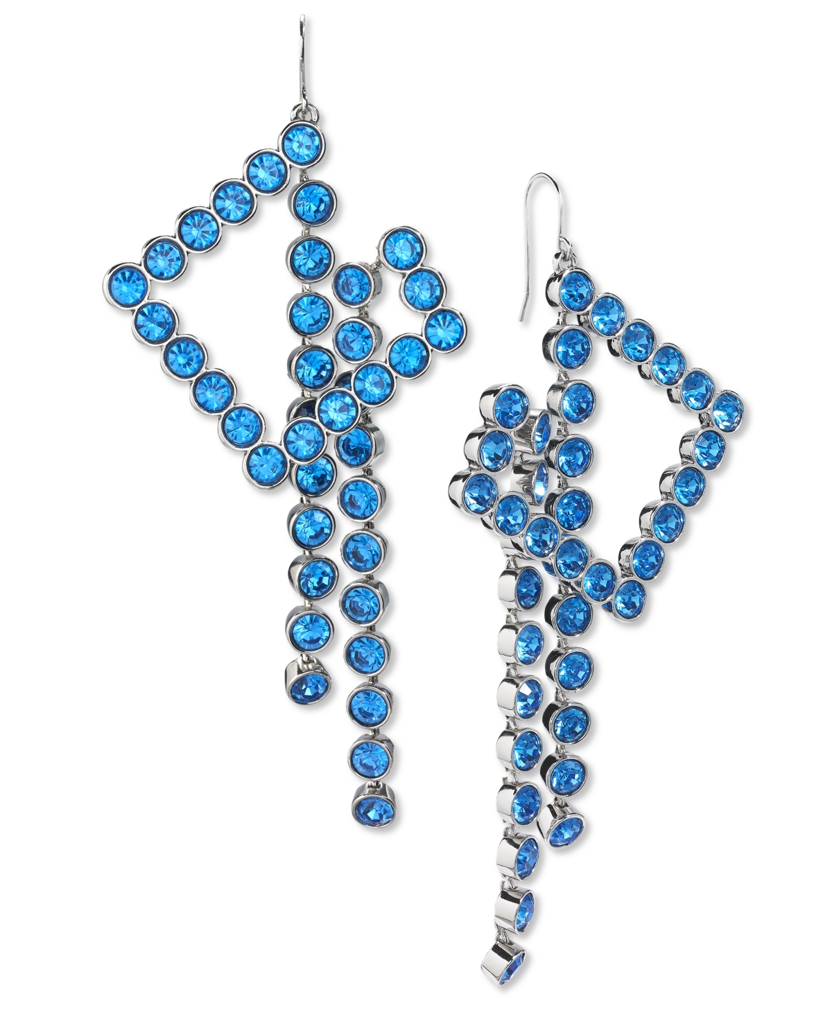 Inc International Concepts I.n.c International Concepts Crystal Linear Drop Earrings, Created For Macy's In Blue