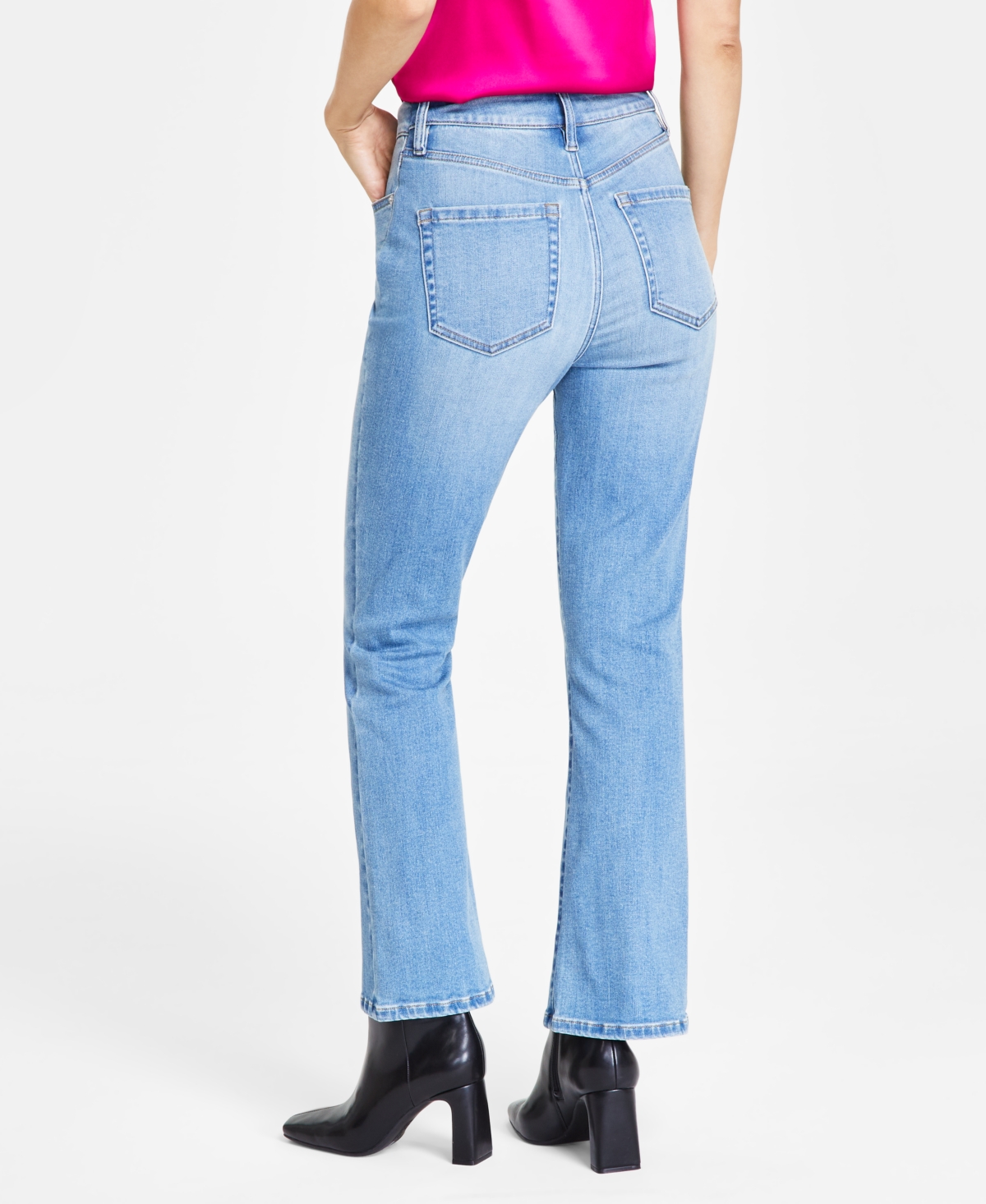 Shop Inc International Concepts Women's High-rise Crop Flare-hem Jeans, Created For Macy's In Very Blue