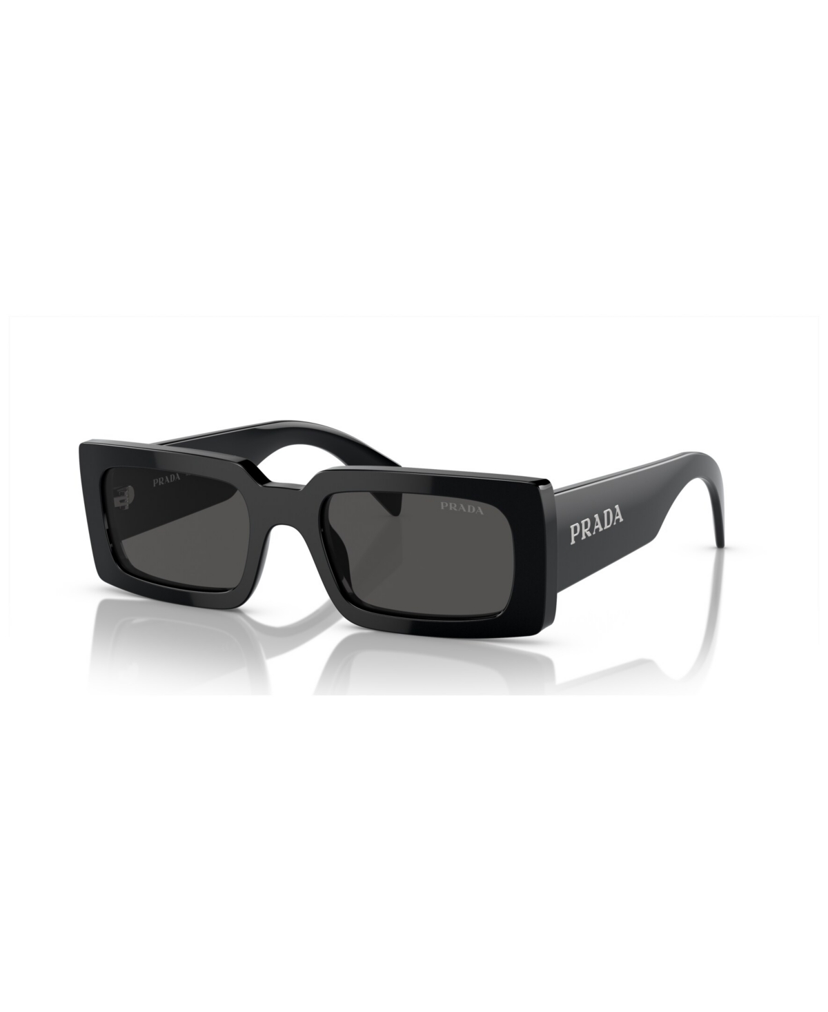 Prada Pr A07s Pillow Sunglasses, 52mm In Black/gray Solid