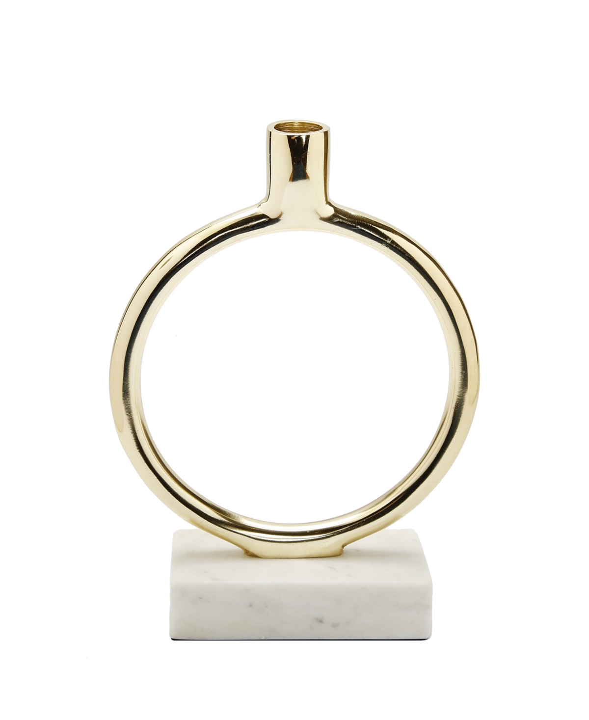 CLASSIC TOUCH CIRCULAR TAPER CANDLE HOLDER ON MARBLE BASE, 9.75" H 