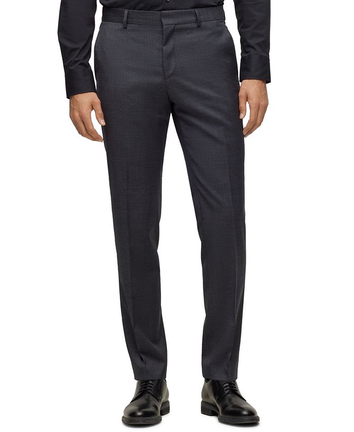 WSS Slim Fit Houndstooth Patterned 2 Piece Grey Men Suit  - Orland Park main image 0