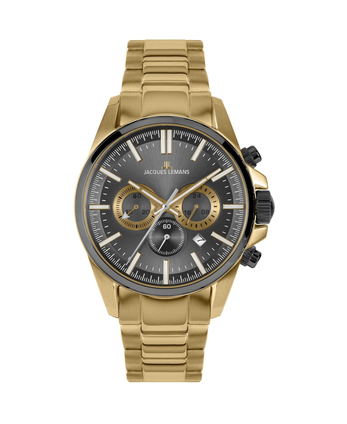 Men's Liverpool Watch with Solid Stainless Steel Strap, Ip-Grey/Ip-Gold Bicolor, Chronograph, 1-2119 - Medium grey