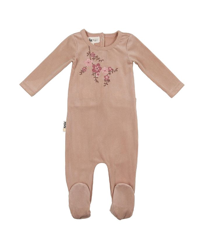 Maniere Baby Girls Velour Footed Coverall Macy's