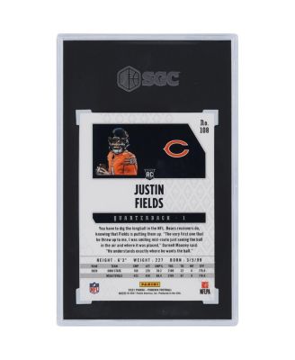 Justin Fields Chicago Bears 2021 Phoenix Fire Burst #108 SGC Authenticated 9.5 Rookie Card