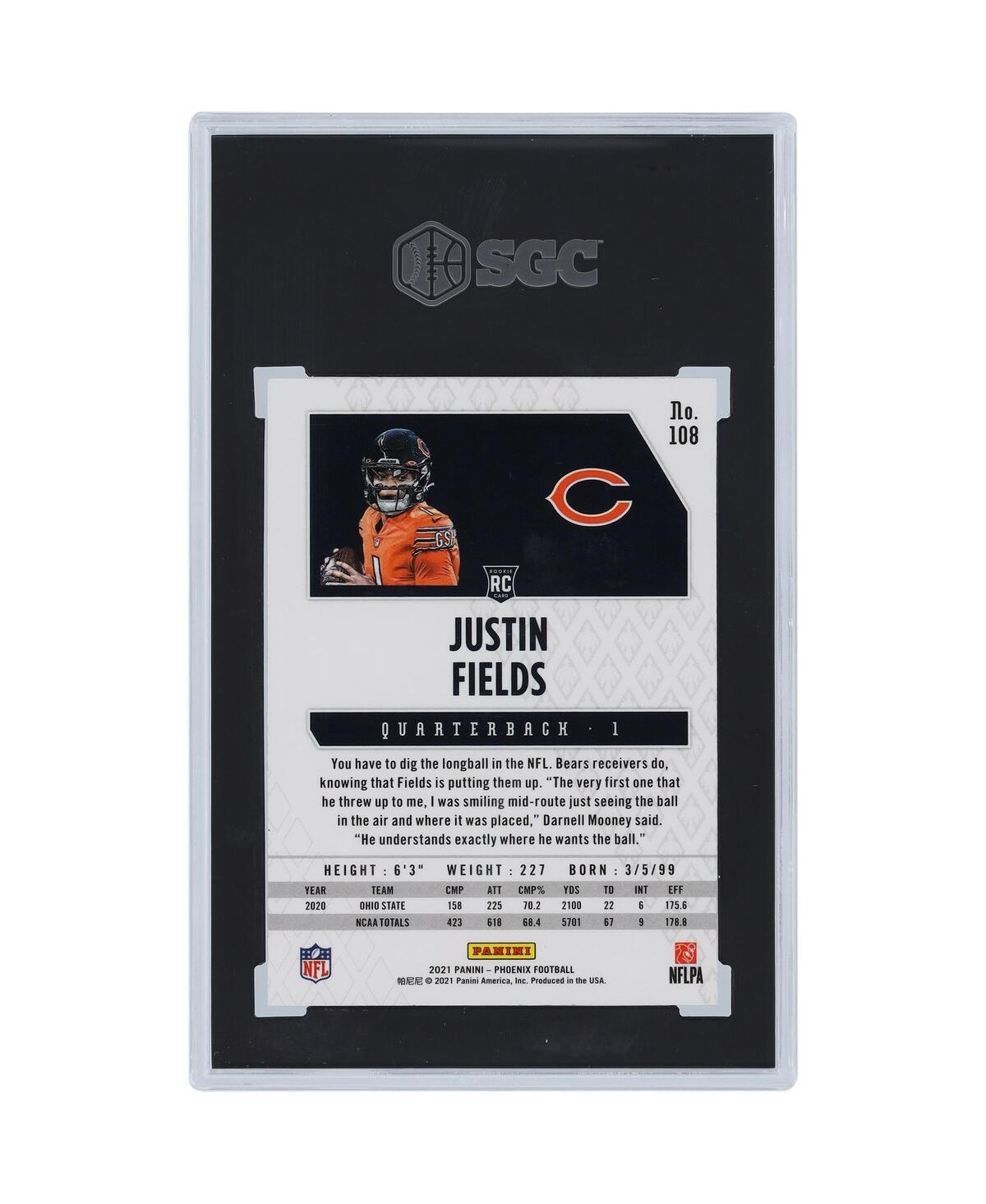 Justin Fields Chicago Bears 2021 Panini America Phoenix Fire Burst #108 Sgc Authenticated 9.5 Rookie Card