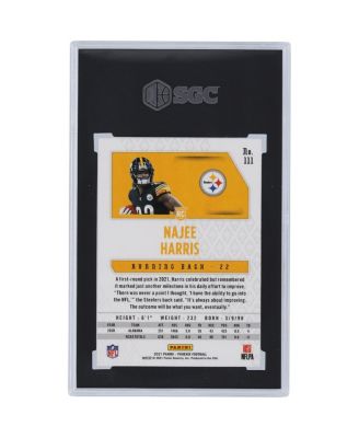 Najee Harris Pittsburgh Steelers 2021 Phoenix Fire Burst #111 SGC Authenticated 9 Rookie Card