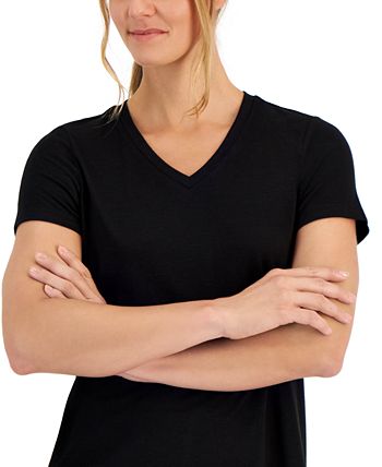 Women's V-Neck Short-Sleeve High-Low T-Shirt, Created for Macy's