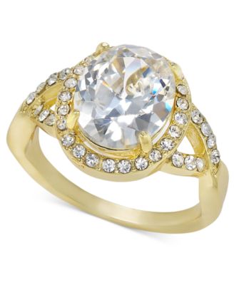 Charter Club - Gold-Tone Crystal Twist Band Ring