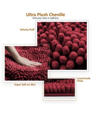 Ultra Soft Non Slip Chenille Bath Rug - Large 44"x26"