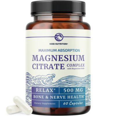 Nobi Nutrition Magnesium Complex Capsules, Magnesium Oxide, Magnesium Citrate, Nobi Nutrition, 60ct