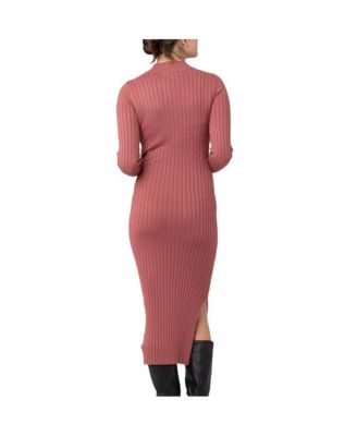 Maternity Ripe Nella Rib Nursing Knit Dress Rouge