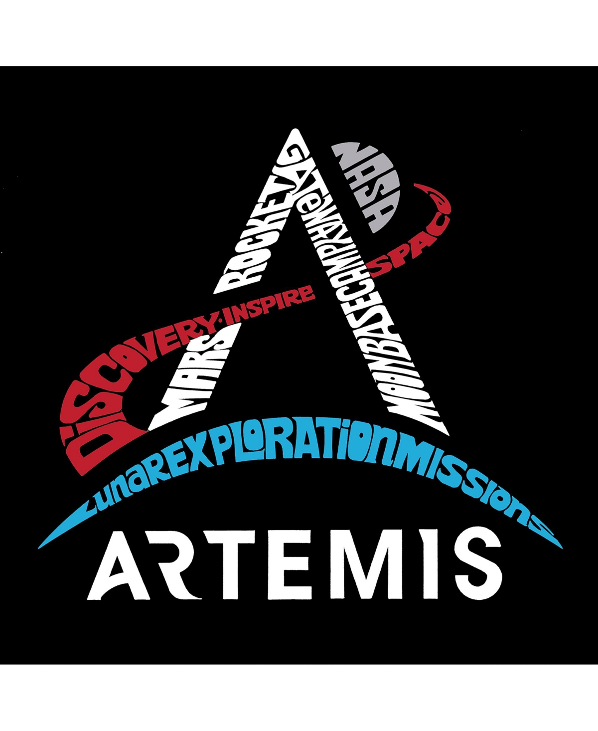 Child Nasa Artemis Logo - Boy's Word Art T-Shirt
