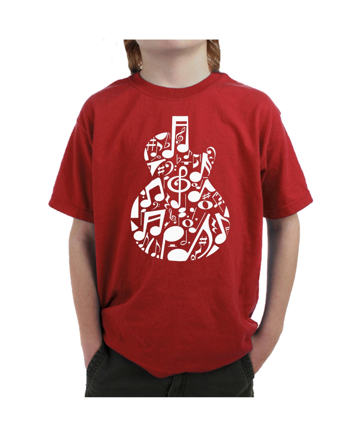 Music Notes Guitar - Boy's Child Word Art T-Shirt