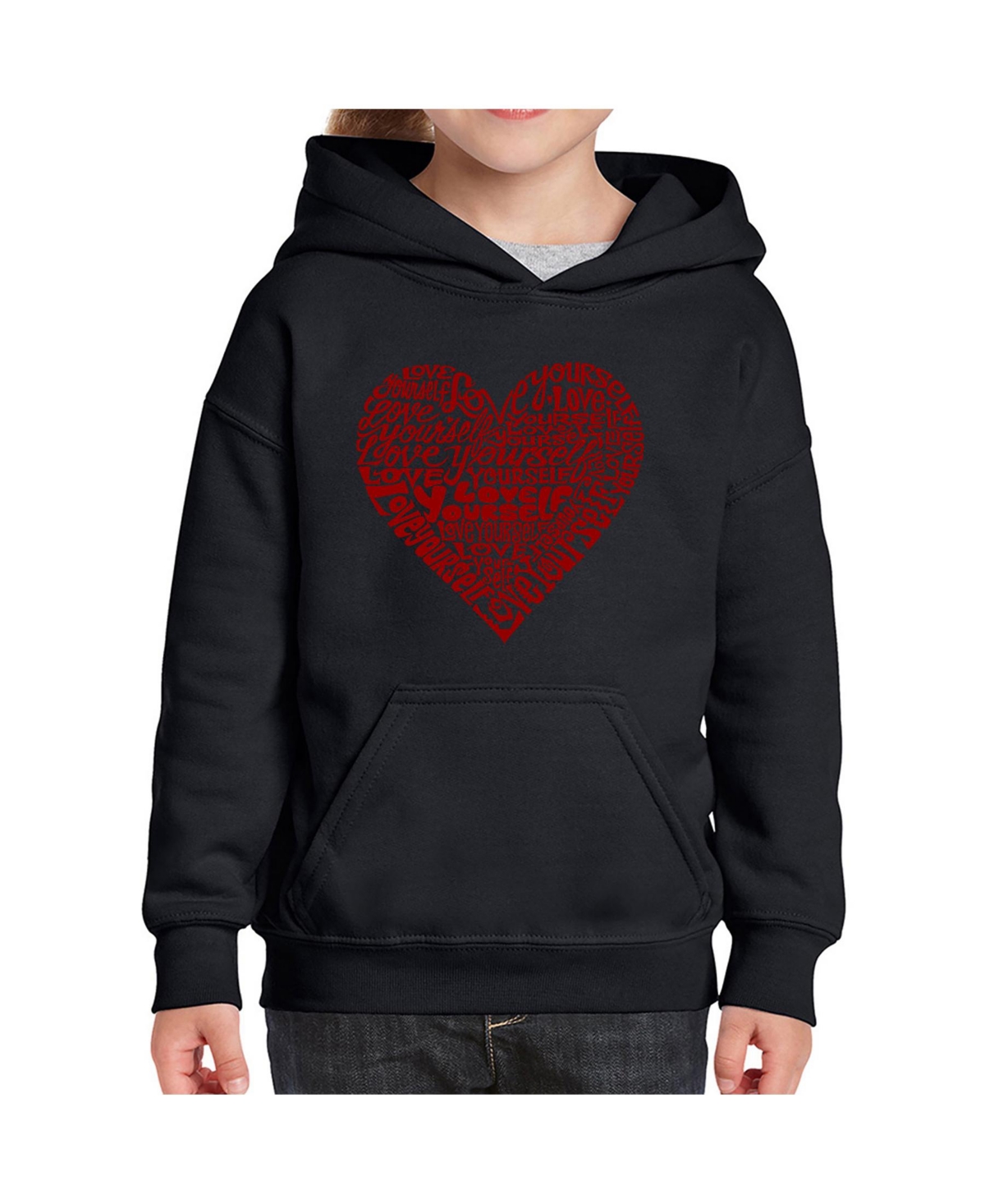 La Pop Art Girls Love Yourself Word Art Hooded Sweatshirt