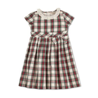 Little Girls Short Sleeve Ruffle Collar Party Dress with Bow, Toddler|Child