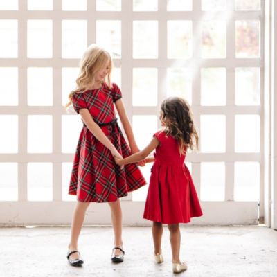 red christmas dress Kids & White Dot Pom Pom Tree Tulle  Little-Minnows Exquisitely crafted Clothing : Mini Dresses :
