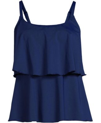 Women's Scoop Neck Tiered Tankini Swimsuit Top